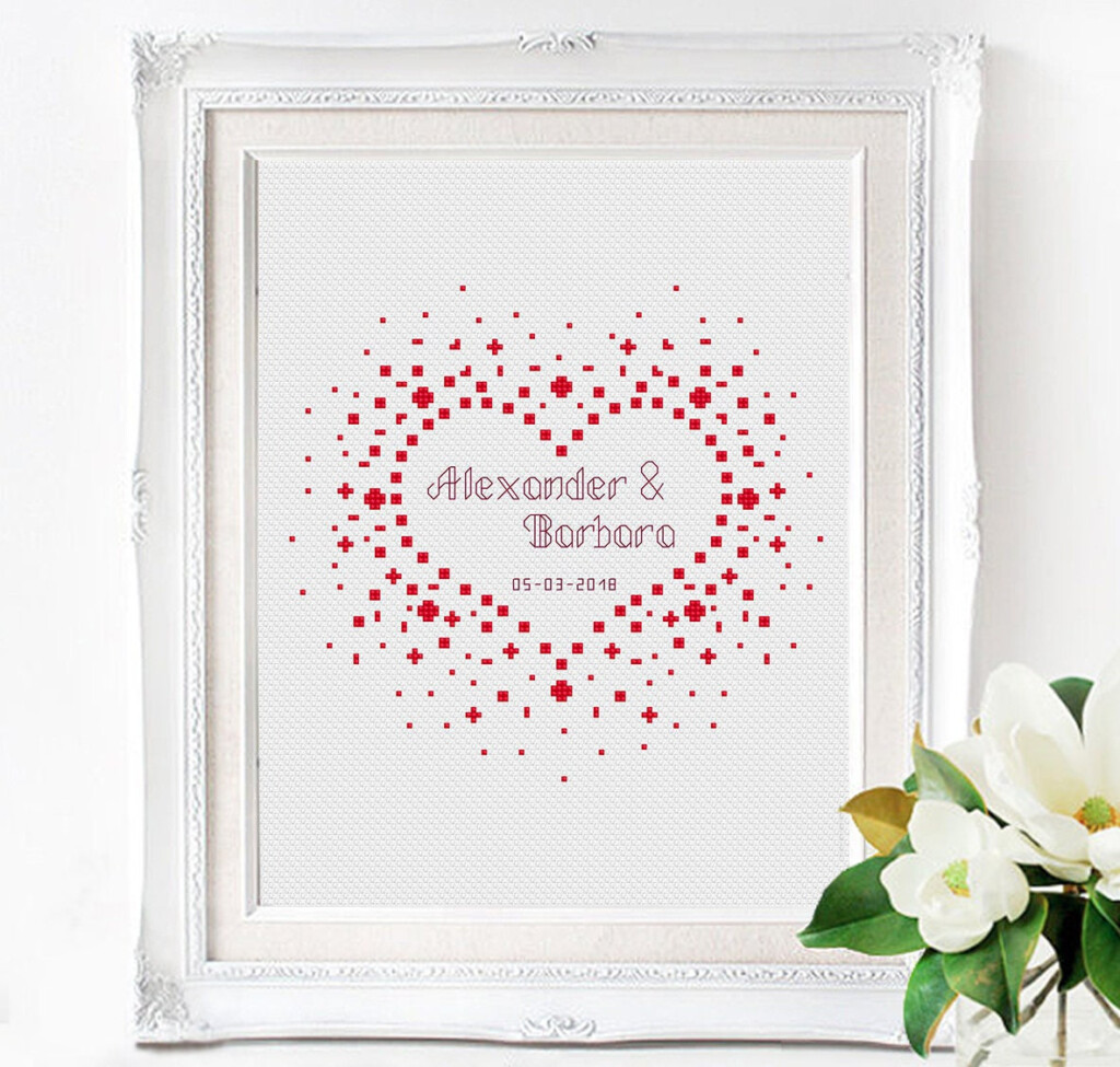 Wedding Modern Cross Stitch Pattern Personalized Counted Cross Etsy  - Modern Cross Stitch Wedding Patterns
