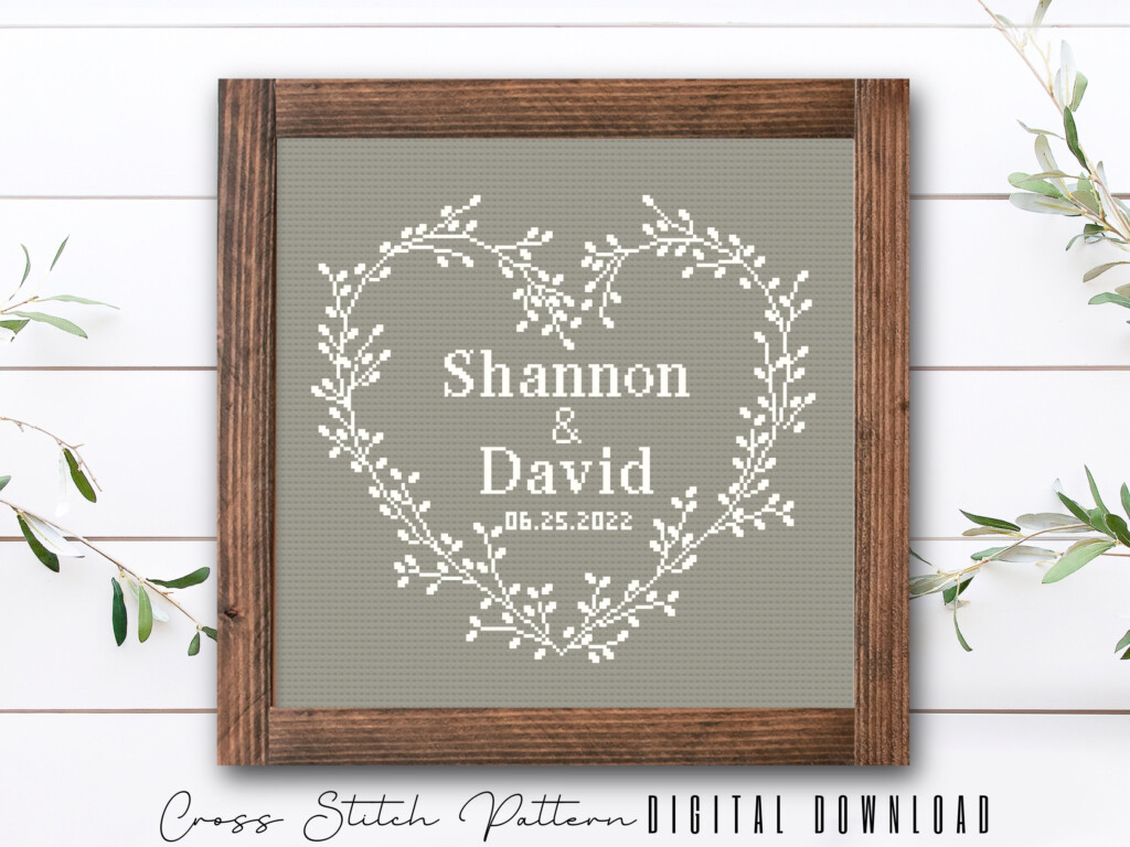 Wedding Modern Cross Stitch Pattern Personalized Counted Etsy UK - Modern Cross Stitch Wedding Patterns