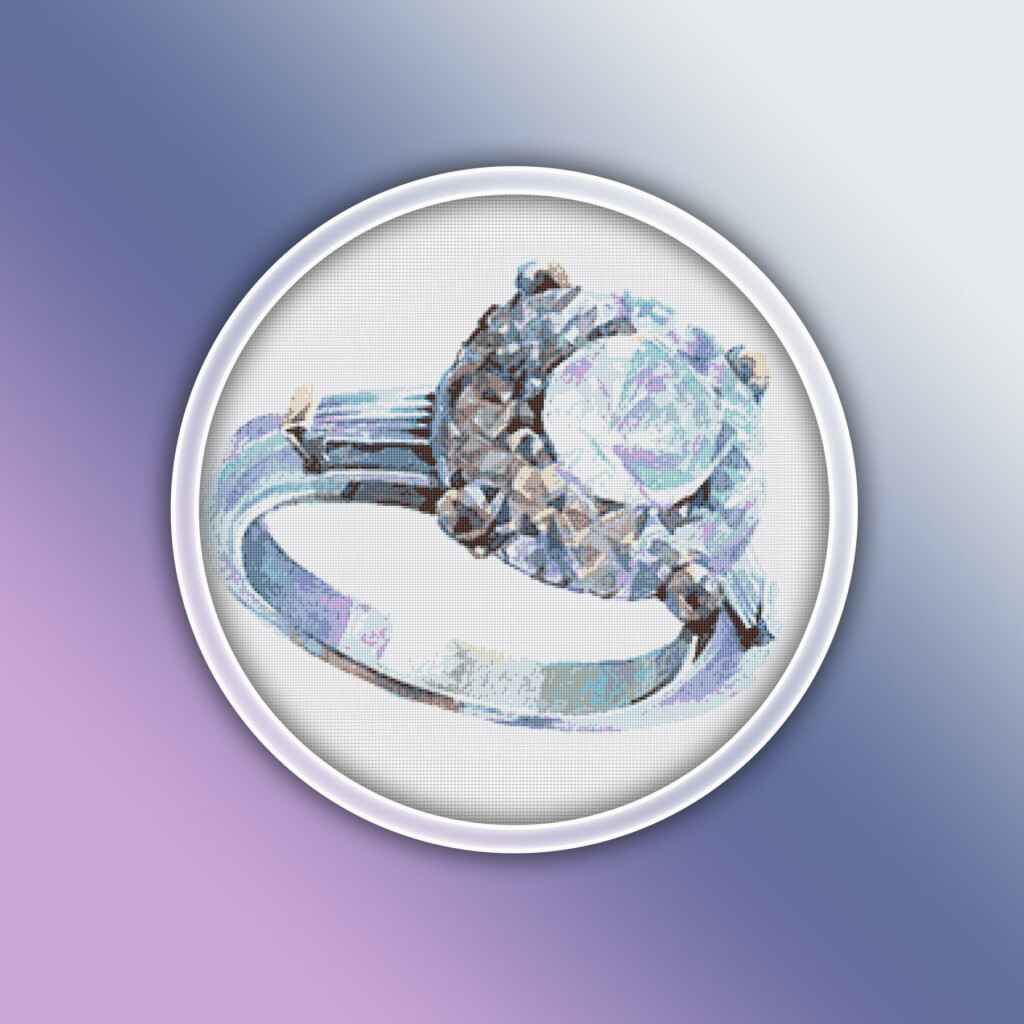 Wedding Ring Cross Stitch Pattern 1 Instant PDF Download Etsy - Diamond Ring Cross Stitch Pattern