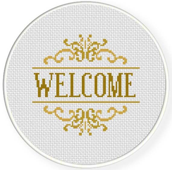Welcome Cross Stitch Pattern Cross Stitch Patterns Diy Cross Stitch  - Cross Stitch Welcome Sign Pattern