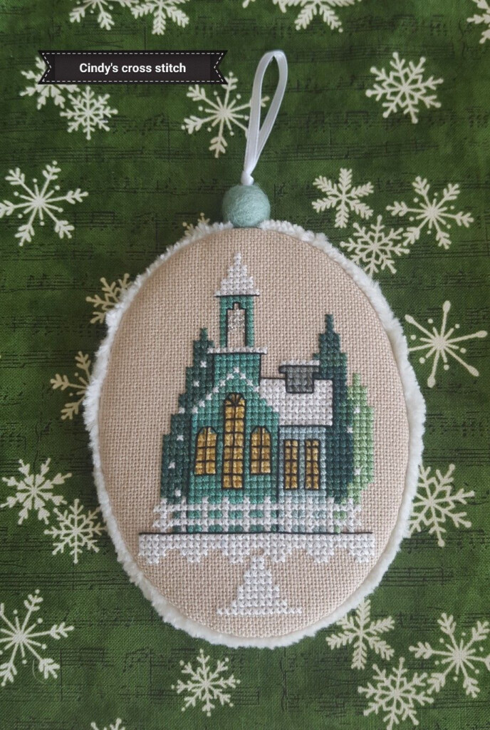 White Christmas By Hands On Designs Church Christmas Cross Stitch  - White Christmas Cross Stitch Pattern