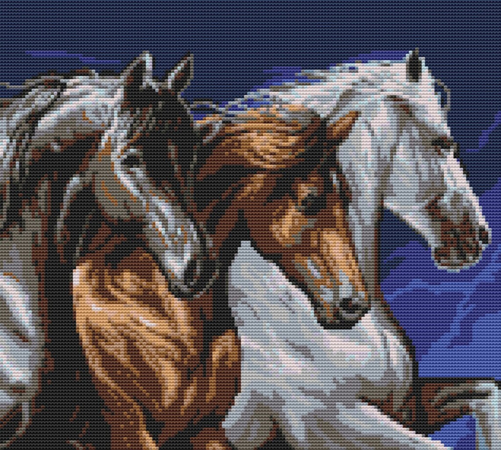 Wild Horse Easy Counted Cross Stitch Pattern PDF Down 394 Etsy Canada - Horse Counted Cross Stitch Patterns