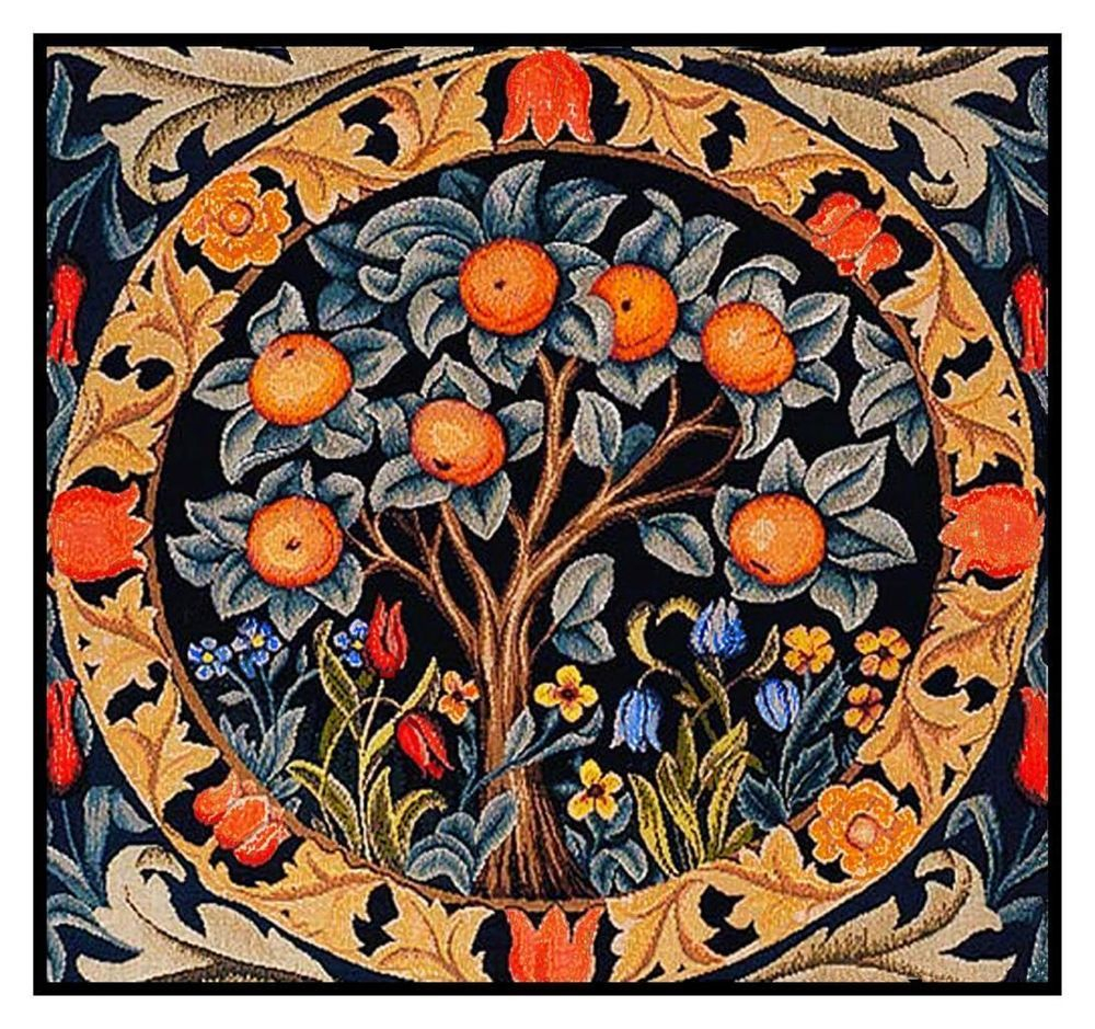 William Morris Orange Tree Detail Counted Cross Stitch Chart Pattern  - William Morris Cross Stitch Patterns