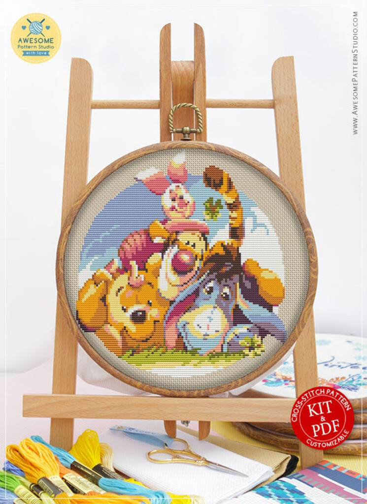 Winnie The Pooh CS069 0 Counted Cross Stitch Pattern KIT And Etsy - Winnie The Pooh Counted Cross Stitch Patterns