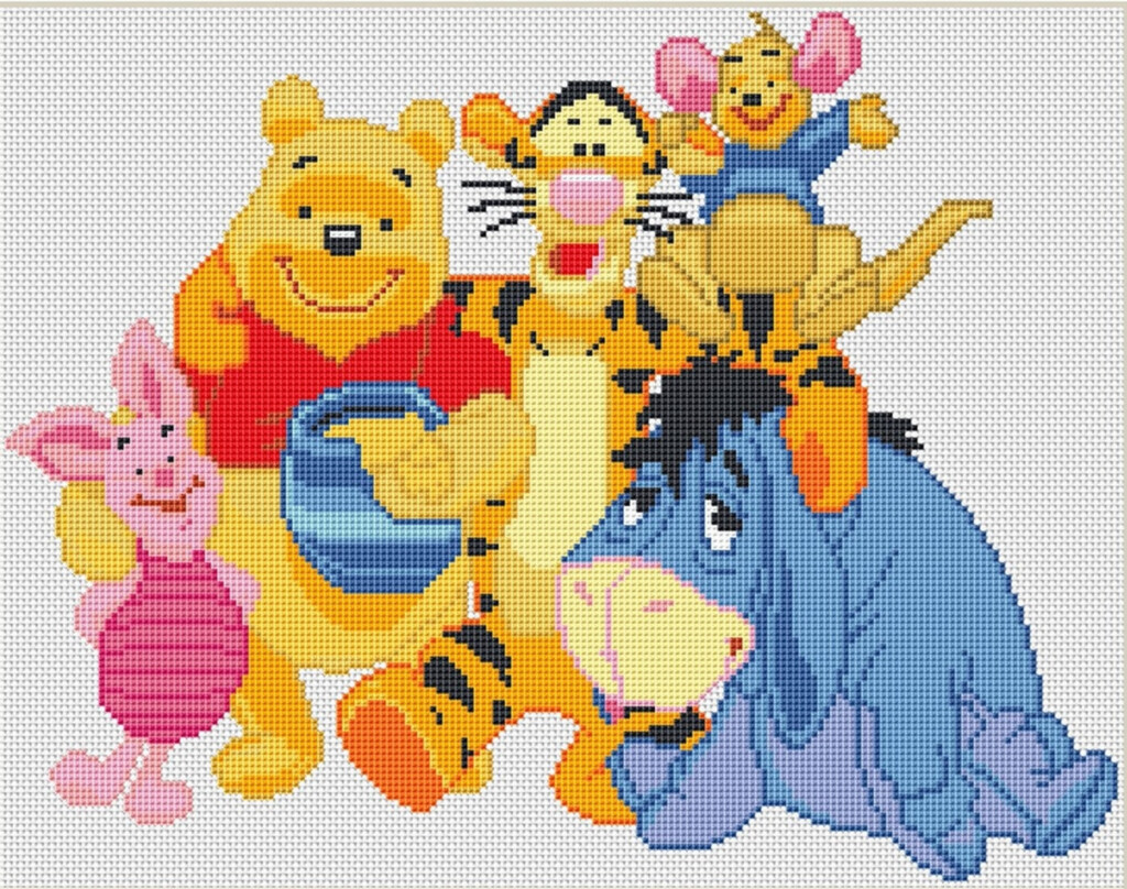 WINNIE The POOH With Friends Cross Stitch Pattern PDF Cute Etsy - Winnie The Pooh Cross Stitch Pattern