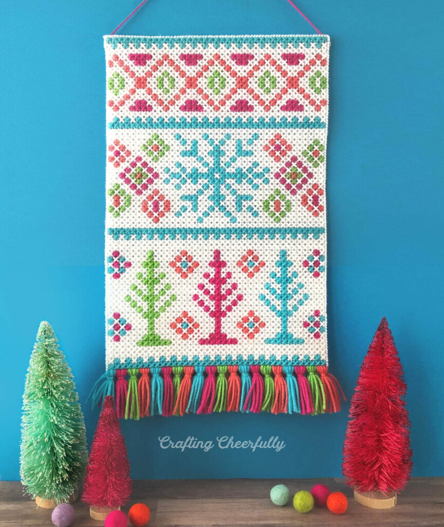 Winter Wonderland Wall Hanging Cross Stitch Canvas Pattern Crafting  - Wall Hanging Cross Stitch Pattern