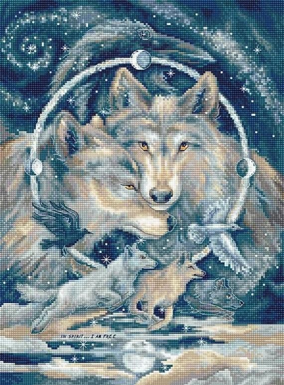 Wolf Counted Cross Stitch Kit In Spirit I Am Free Counted Cross Stitch  - Free Wolf Counted Cross Stitch Patterns
