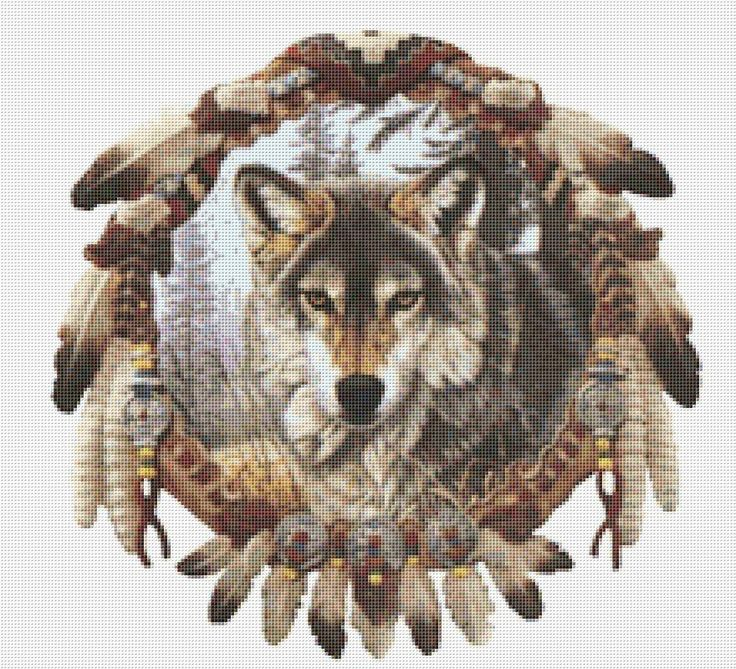 Wolf Counted Cross Stitch Pattern Download Printable In 2021 Counted  - Free Wolf Counted Cross Stitch Patterns