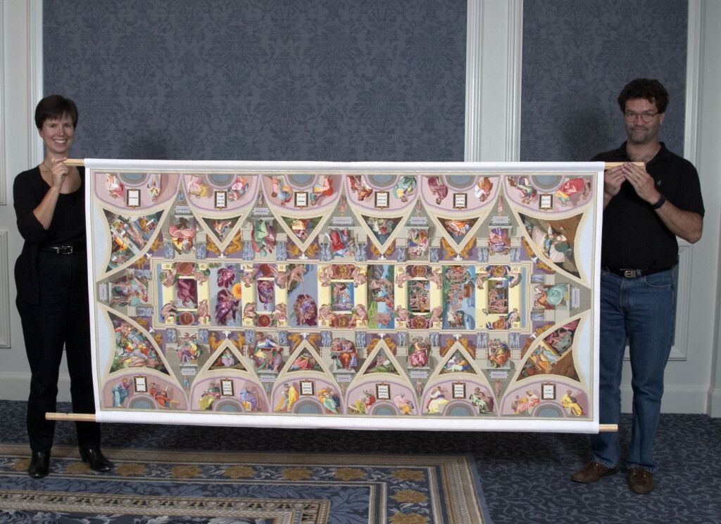 Woman Takes Ten Years To Cross Stitch A Replica Of Sistine Chapel  - Sistine Chapel Cross Stitch Pattern