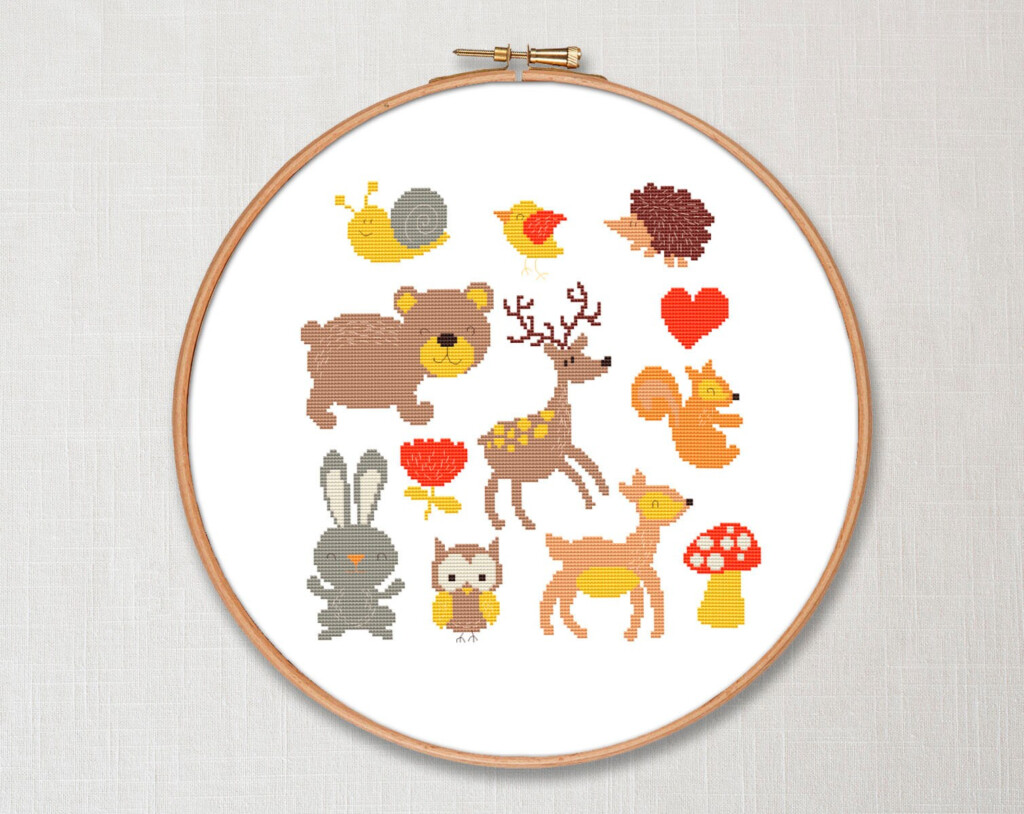 Woodland Animals Cross Stitch Pattern PDF Instant Download Etsy - Woodland Creatures Cross Stitch Patterns