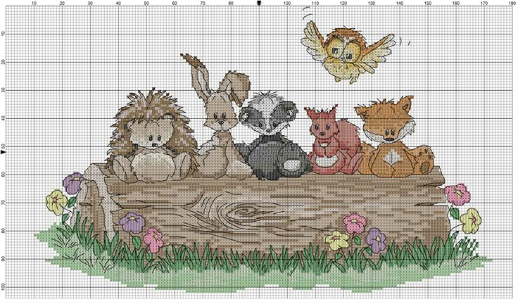 Woodland Animals FREE Cross Stitch Pattern Cross Stitch Cross Stitch  - Woodland Creatures Cross Stitch Patterns