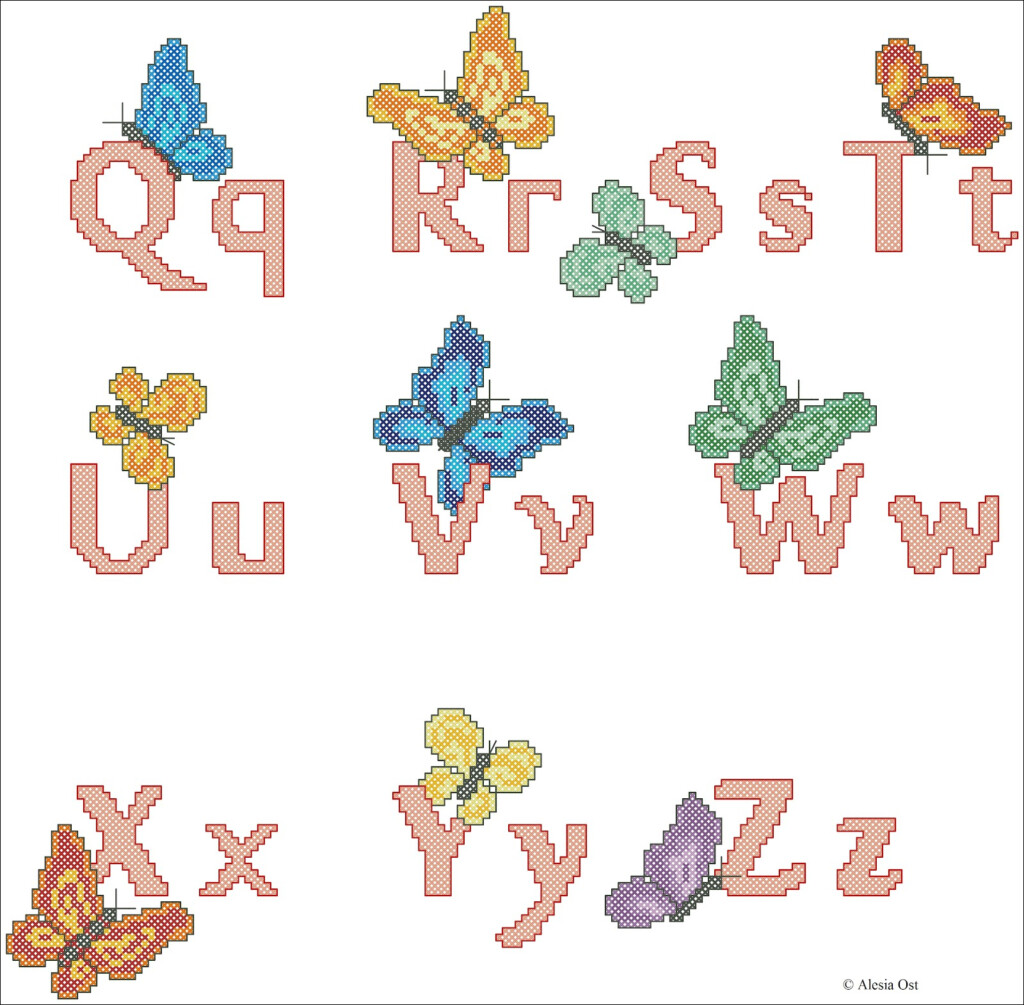 X Stitch Magic Butterfly Alphabet - Butterfly Alphabet Cross Stitch Pattern