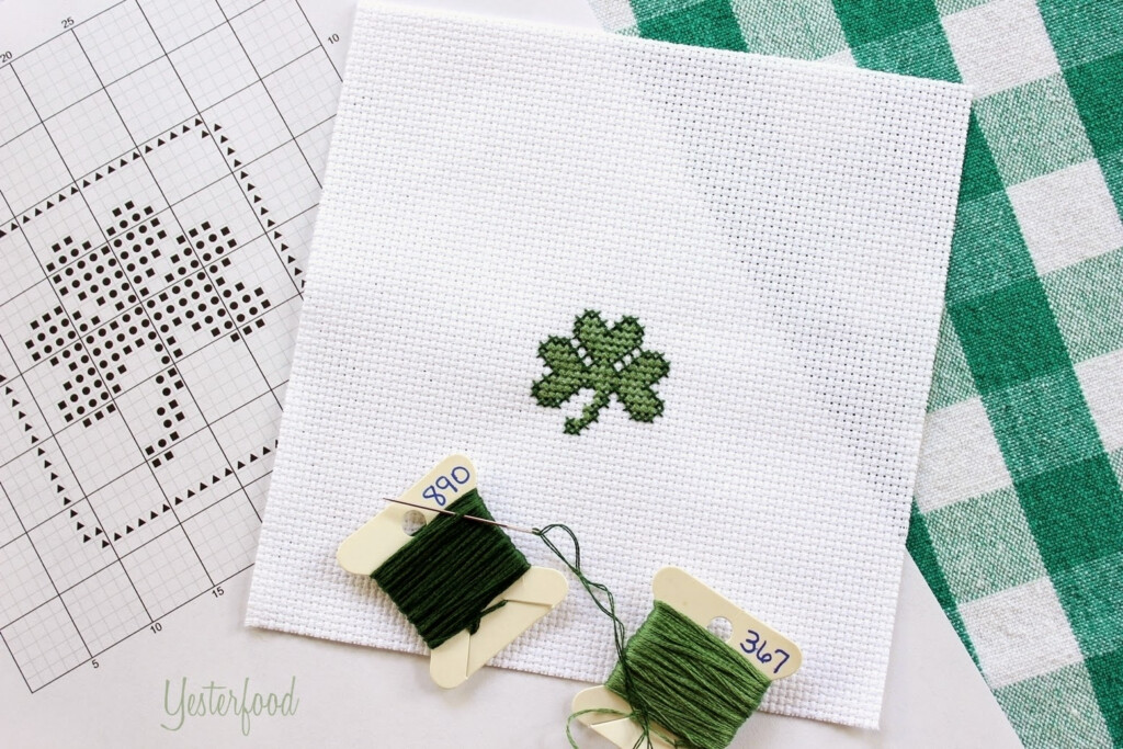 Yesterfood Little Shamrock Cross Stitch - Shamrock Cross Stitch Pattern Free